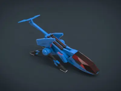 Manta SpaceShip Low-poly 3D model