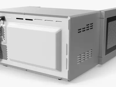 Countertop Microwave With Burrito 3D model