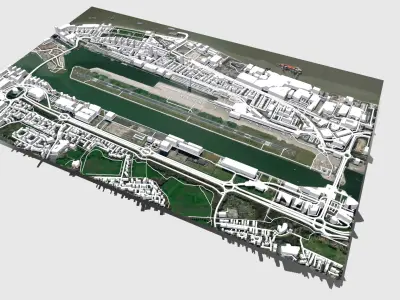London City airport United Kingdom 3D model