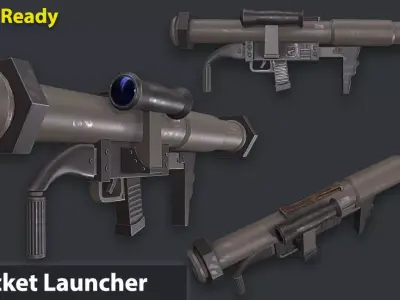 Rocket Launcher Game Ready 4   Low-poly 3D model