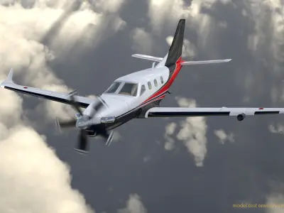 TBM 900 Socata high detailed airplane model 3D model