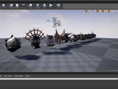 15 Helmets Game Ready Low-poly 3D model