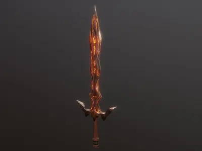 Stylized Sword V1 GameReady PBR Model Free low-poly 3D model