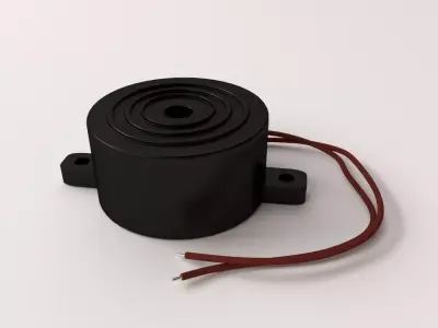Buzzer speaker with wires 3D model