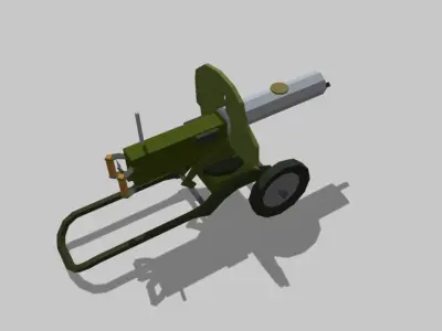 Maxim-Gun cannon on wheels Free low-poly 3D model