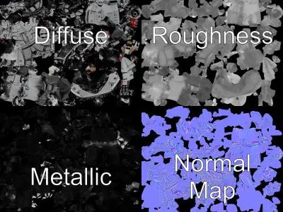 Robotic Dinosaur Model Pack with PBR Textures Low-poly 3D model