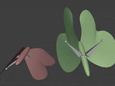 Butterflies bathroom in woods Low-poly 3D model