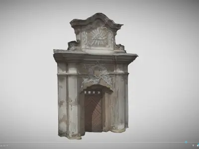 An old baroque or rococo style gate Low-poly 3D model