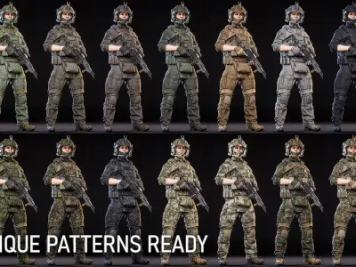 AAA MODULAR SOLDIER PACK Low-poly 3D model