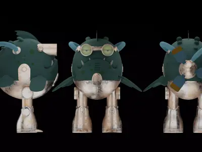 Piranha Prototype The Cybernetic Swim Low-poly 3D model