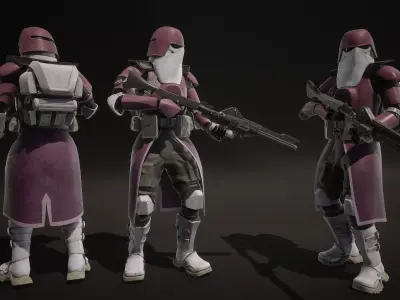 Star Wars Clone Trooper Galactic Marine Rigged Low-poly 3D model