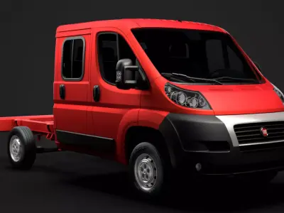 Fiat Ducato Chassis Truck Crew Cab 3450 WB 2014 3D model