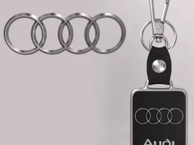 Audi car  metal logo keychain 3d model  3D model