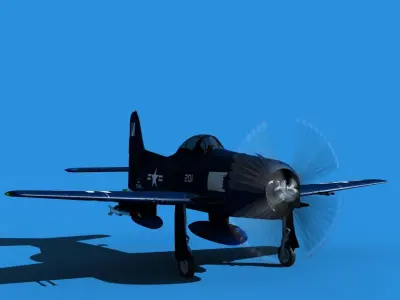Grumman F8F-2 Bearcat V13 3D model