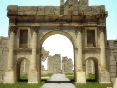 Ruins 2 medieval castle in minecraft 3D model