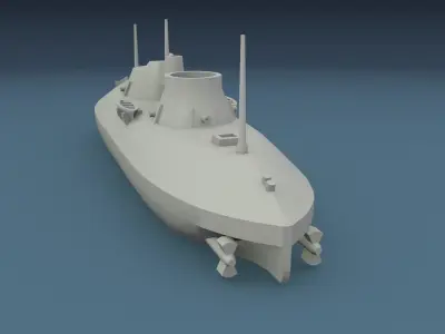 USS Keokuk 1863 3D print model