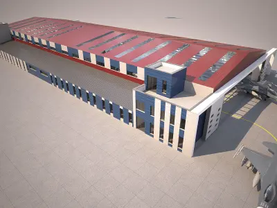 Warehouse interior and exterior 3D model 3D model
