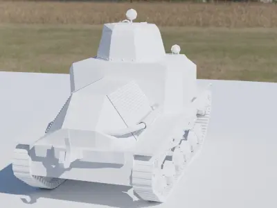 Type 92 armored car Low-poly 3D model