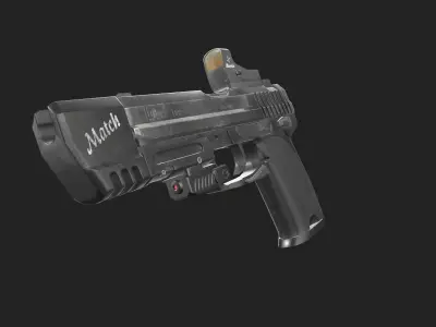 USP match Low-poly 3D model