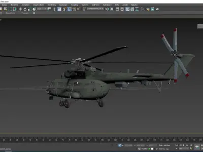 Rigged Mi-8 Helicopter 3D model