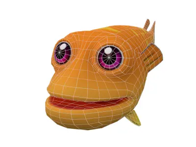 Northern Pike Fish Cartoon Animated Low-poly 3D model