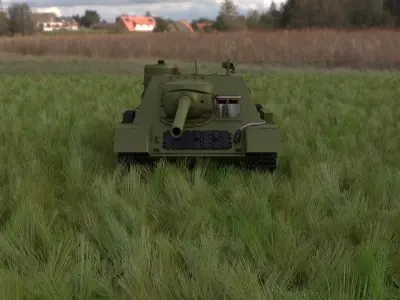 SU 100 Interior Engine Bay Full HDRI 3D model