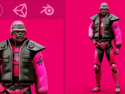 CYBORGTOPIA B-27  Rigged for Unreal Engine - Unity - MIXAMO 3D model