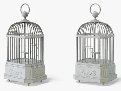 Birdcage Neoclassical Low-poly 3D model