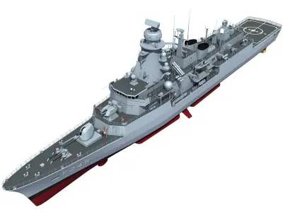 TCG ORUCREIS Turkish Meko Class Frigate 3D model