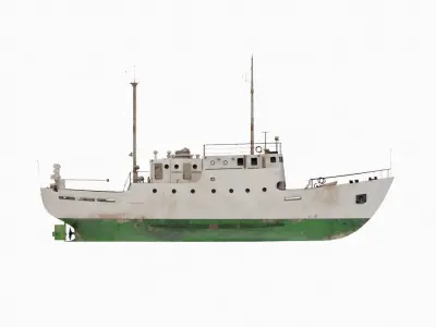 Fishing Boat Low-poly 3D model