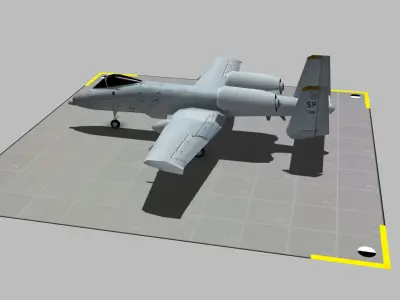 a-10 thunderbolt Low-poly 3D model