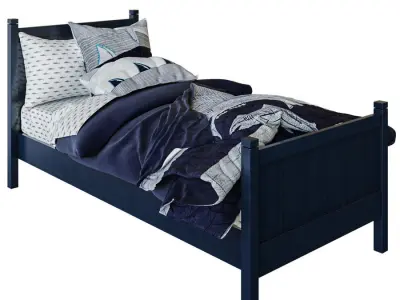 Camp Single Bed Navy 3D model