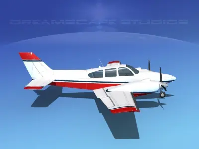 Beechcraft B55 Baron V22 3D model