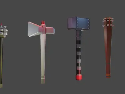 Ancient Melee Free low-poly 3D model