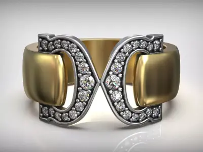 Luxury Diamond Ring Free 3D Jewelry Free 3D print model