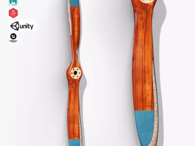 Decor Wooden Propeller Low-poly 3D model