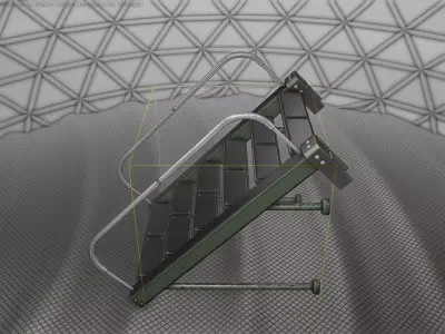 Sci-Fi Stairs - 17 - Green Version Low-poly 3D model
