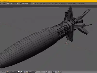 scifi Missile Model Game Asset Low-poly 3D model
