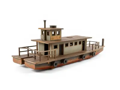 Historic Passage Ferry Early Century Model Pack Low-poly 3D model