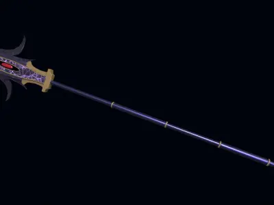 Magic Halberd Low-poly 3D model