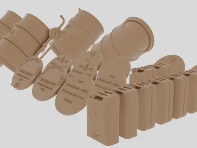 US and German WWII Fuel containers For 3d Resin Printing 3D print model