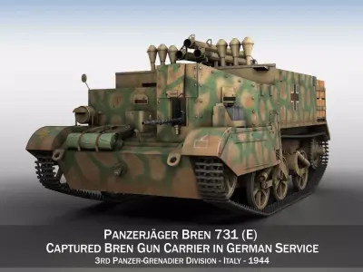 Bren Gun Carrier - BUC - German Army 3D model