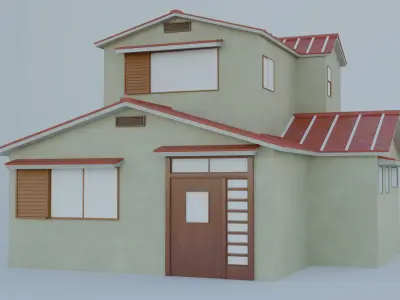 Doraemon House Exterior Free low-poly 3D model