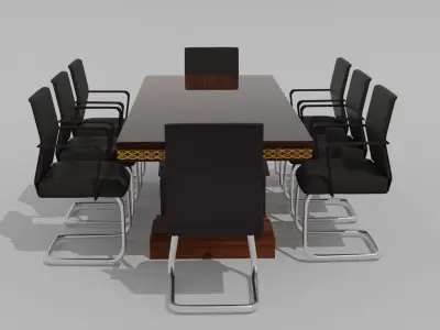 Balinese Meeting table - Meja Kerja Bali 3D model