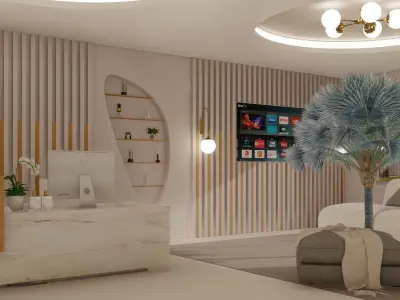 Modern Minimalist office Design 3D model