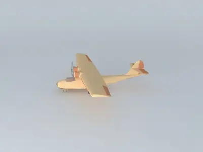 Catalina airplane with propellers Free 3D model