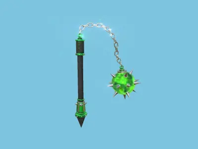 Medieval Flail 09 Nature - Character Fantasy Weaponry Low-poly 3D model