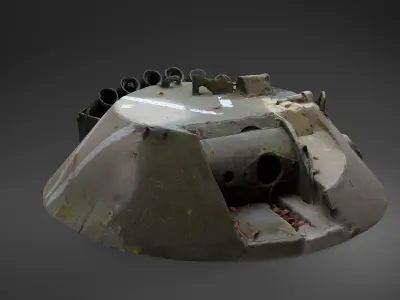 Destroyed russian Combat Module BTR-80 turret Photoscan 3D model