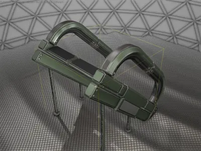 Sci-Fi Stairs - 12 - Green Version Low-poly 3D model