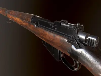 Lee Enfield WW2 Rifle PBR Low-poly 3D model